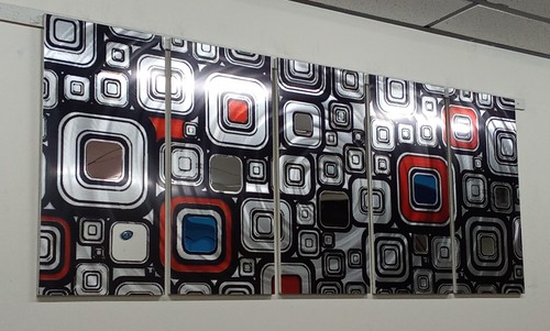 Contemporary abstract Art. Home Office decor, Metal & Mirrored Acrylic wall art - Picture 3 of 9