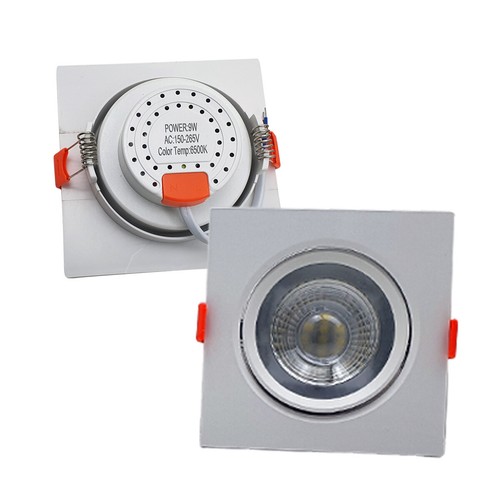 Modern LED Adjustable Tilt Angle Downlight Recessed Square Ceiling Spotlights - Picture 8 of 34