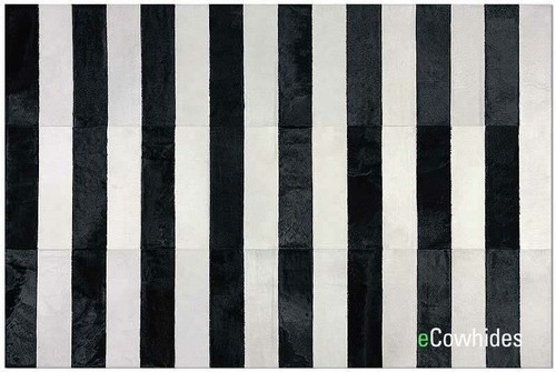 Schwarz-weißer Patchwork Kuhfell Teppich - Bild 2 von 6