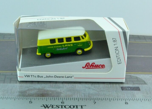 Schuco Volkswagen T1 Bus Van John Deere LANZ Diecast Metal HO 1:87 Scale - Picture 2 of 2