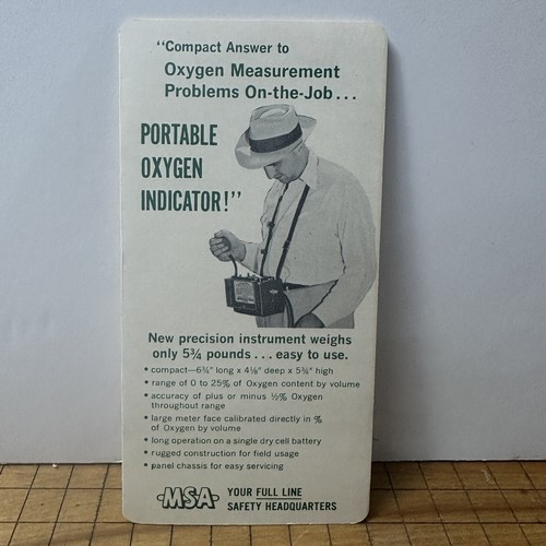 Vtg June 1961 MSA Mine Safety Association Calendar Ad Portable Oxygen Indicator