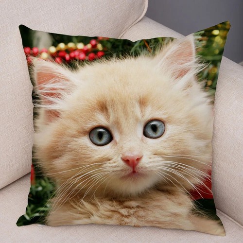 Funny Cute Cat Pillowcase Lovely Pet Animal Print Pillow Case Cushion Cover - Picture 61 of 72