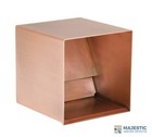 Hugo 6" Square Box Scupper for Pool/spa or Water Fountain in Brushed Copper