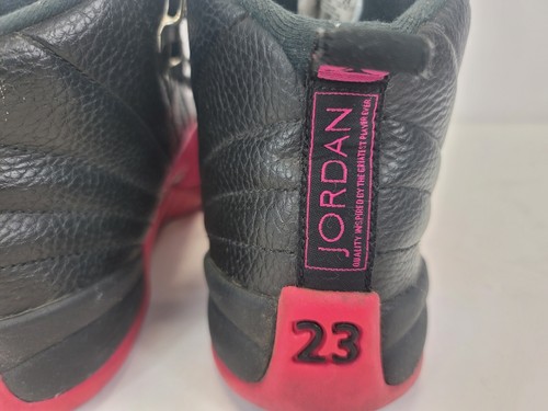 Womens Jordan 12 Retro GS Deadly Pink Black 510815-026 Jumpman Two 3 EUC Size 6y - Picture 13 of 16