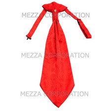 New Vesuvio Napoli Men's Polyester Ascot Cravat Necktie Paisley Party Red