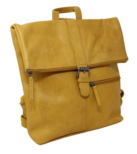 Damen Vintage Lederrucksack City Bag RucksackTasche Echtleder Roll Top  - Bild 6 von 23