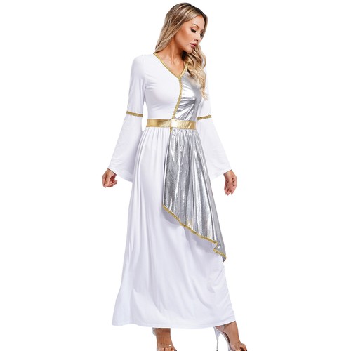Womens Ancient Greek Roman Toga Empress Princess Costume Overlay Dress Robe - Picture 12 of 84