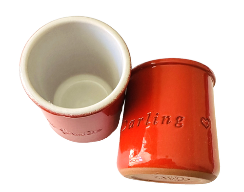 La Fermiere Limited Edition Set of 2 Sweetie & Darling Red Terracota 5 oz Pots - Picture 4 of 8