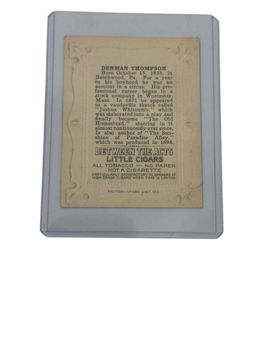 1910 Little Cigars Between the Acts Denman Thompson Tabakkarte Schauspieler - Bild 3 von 3