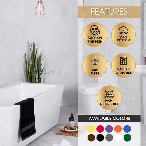 Ample Decor Hand Towel Pack of 6 High Absorbency 100% Cotton 600 GSM Soft - Picture 6 of 60