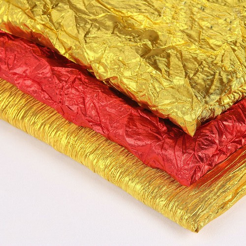 Crinkle Metallic Shiny Fabric Decor Stage Pleated Background Sewing Craft Fabric - Bild 2 von 10