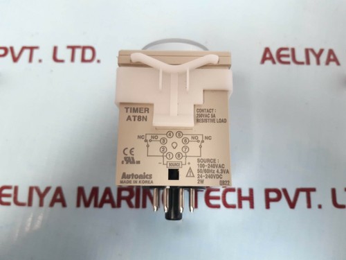 Autonics AT8N Analog Timer 0-10 Min 100-240Vac /24-240VDC 50-60Hz 250VAC 5A - Picture 4 of 6