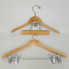 VTG SETWELL 18" HEAVY DUTY WOODEN SUIT COAT  PANTS HANGER AND 2 UNBRANDED