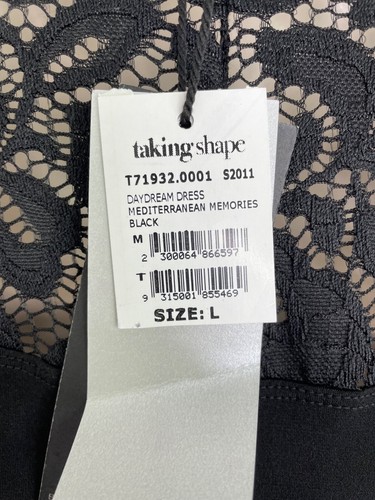Taking Shape NWT Daydream Dress Mediterranean Memories size large black stretch - Picture 8 of 12