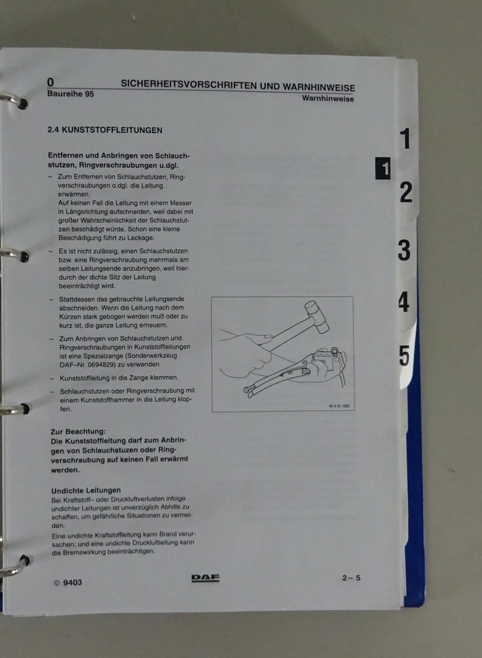 Manuale Officina DAF Camion Super Space Cab Serie 95 Con Cummins-Motor Di 1994 - Immagine 3 di 4