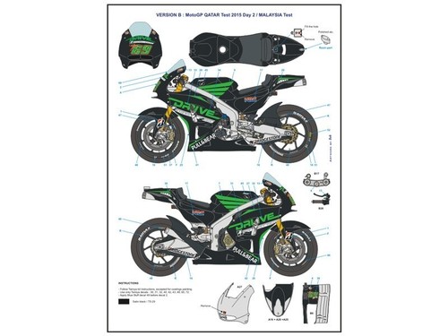 Blue Stuff Decal Sheet 1:12 Scale Honda RC213V Aspar 2015 Hayden suit Tamiya Kit - Foto 12 di 12