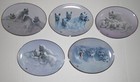Bradford Exchange Set of 5 The Wild Bunch Wolf Pups by Lee Cable Plates Lot