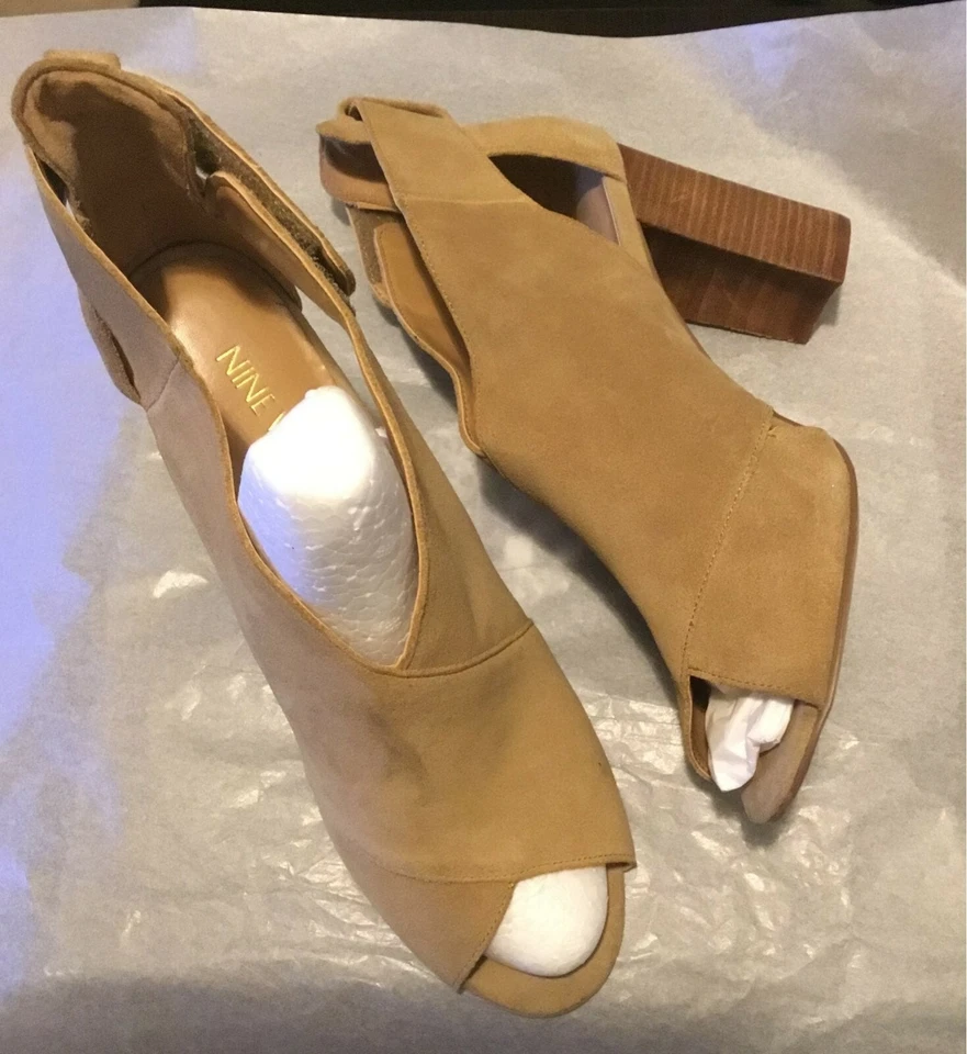 Nine West Mujer Gamuza Taupe Peep Toe 8  Foto 3 de 4
