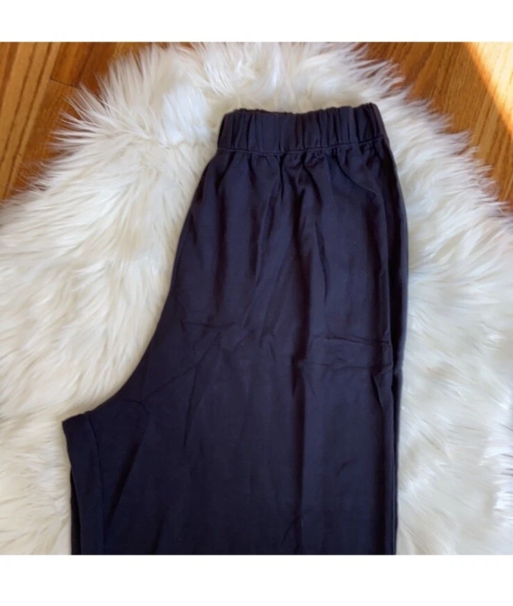 NWOT American Apparel Pull-on Wide Leg Crop Culotte Pants in Navy Blue Size L - Image 4 of 4