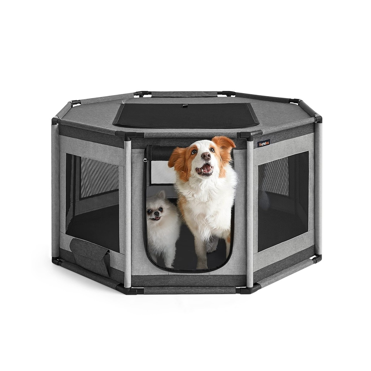 Feandrea Dog Playpen Oxford Fabric Dog Fence Octagon Dog Crate L 44.1 x 4