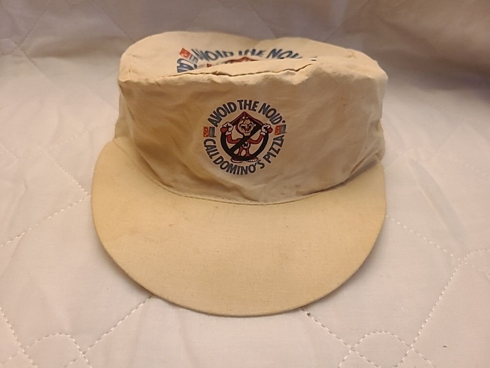 Vintage Domino's Pizza Painters Cap Hat Avoid The Noid Call Dominos