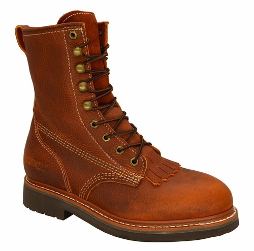Herren 8 Zoll Kiltie Schnürsenkel hellbraun Leder Arbeitsstiefel Redhawk 0817 Größe 6-13 (D, M) - Bild 3 von 4