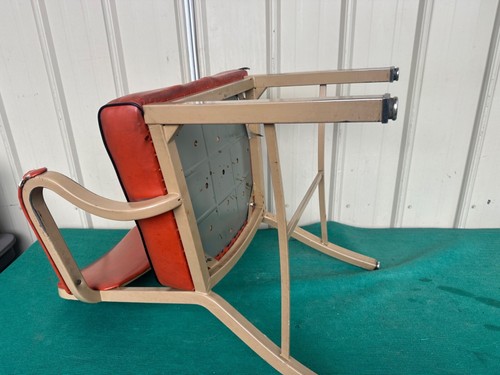 1960's Vintage Sturgis Posture Armchair Metal Vinyl Office Government Courthouse - Picture 9 of 14