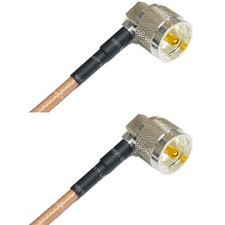 RG142 Silver UHF Male Angle to UHF Male Angle Coax RF Cable USA Lot