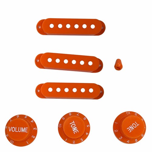 Copripickup strat e manopole cover pickup per chitarra 1 V 2T manopole punta interruttore, arancione - Foto 8 di 11