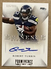 2013 Prominence /999 Robert Turbin Eminence Signatures Rookie! Seahawks! Utah St
