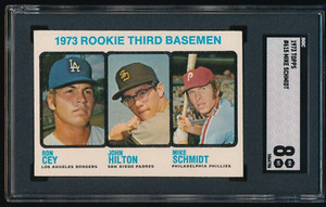 1973 Topps Rookie Third Basemen #615 Mike Schmidt RC SGC 8 NM-MT Well Centered!