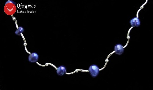 8-9mm Baroque Natural White Pearl Necklace for Women Elbow Floating Chokers 17'' - Picture 24 of 40