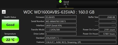 Western Digital/160Gb/7200U/min/3,5"Sata/SN:WMAP98159073/Desktop/Festplatte - Bild 4 von 5