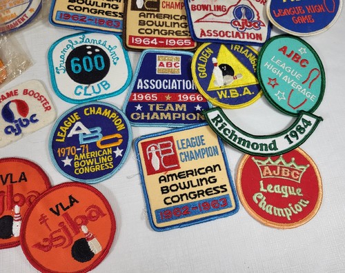 Lote de 37 parches bordados vintage BOWLING sin usar - Imagen 9 de 9