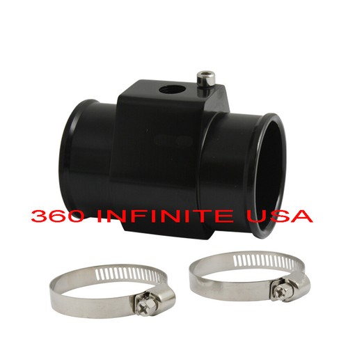 Water Temp Temperature Gauge Radiator 1/8 NPT sensor Hose T ADAPTER BLACK 38mm - Bild 2 von 4