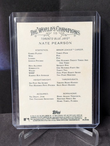 2021 Topps Allen & Ginter #113 Nate Pearson RC - Picture 2 of 2