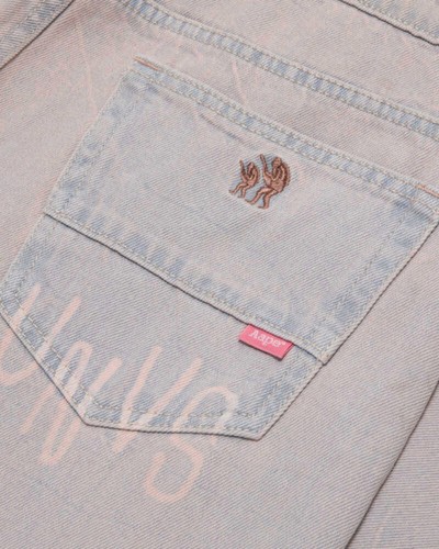 Aape By A Bathing Ape Wide Silhouette Denim Pants 25 SS Light Pink AAPPTWC610XXO - Afbeelding 7 van 7