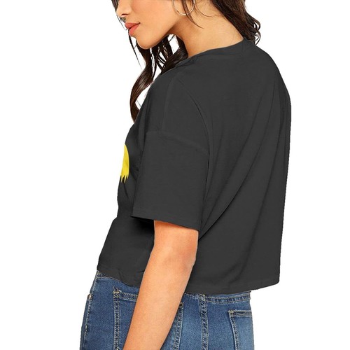 T Shirts for Women with Design White Tshirt of Cotton Crop Top Leisure Short - Picture 3 of 3