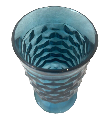 Vintage FOSTORIA REGAL BLUE Footed Goblet Rustic Prairie Drinking Glass - Picture 5 of 5
