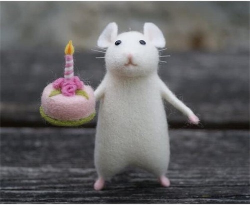 Halloween Maus mit Kürbis, Weihnachten Handarbeit Nadelfilz Maus Dekoration - Bild 5 von 14