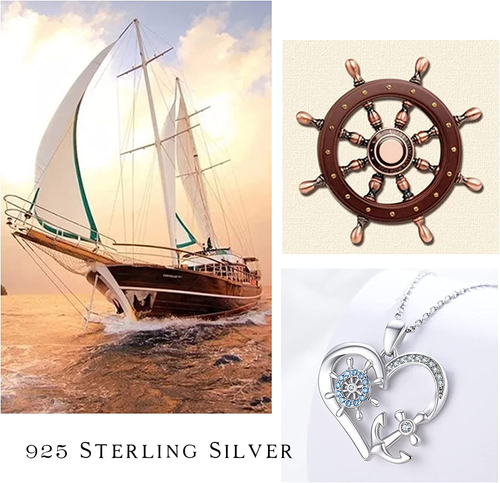 Anchor Pendant Necklace for Women 925 Sterling Silver Nautical Necklace Anchor J - Picture 9 of 9