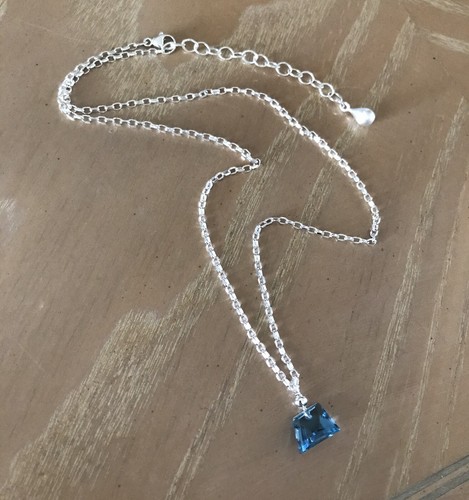 London Blue Topaz Freeform Bead 925 Sterling Silver Chain Necklace U&C Sundance - Picture 4 of 7