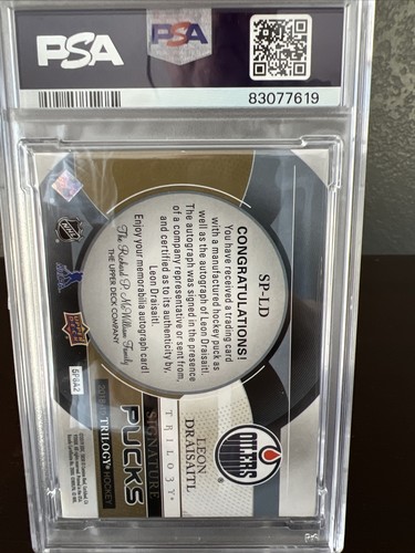 Discos distintivos de la trilogía UD 18-19' Leon Draisaitl SP-LD PSA 9 - Imagen 3 de 4