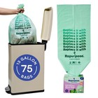 Repurpose 13 Gallon Compostable Kitchen Trash Bags, 75 Bags, BPI Certified, L...
