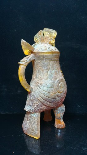 Cristal antiguo chino hecho a mano grande y de alta calidad * pájaro * dispositivo de belleza F - Imagen 5 de 9