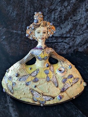 Carol Long Pottery: Rowan's Butterfly Tea Party Dress  - OOAK artist vase 