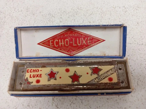 Vintage Hohner Echo Luxe Harmonica with Original Box Germany