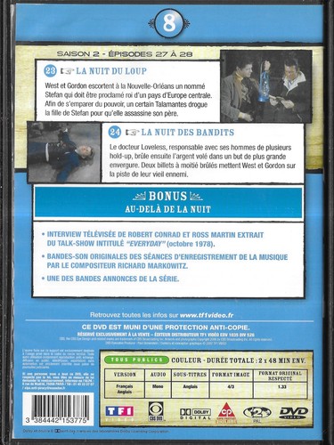 DVD - LES MYSTERES DE L' OUEST N° 8 / COMME NEUF - LIKE NEW - Foto 2 di 2
