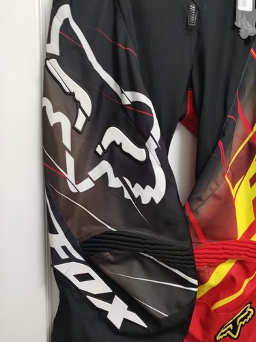 NEW 34 Fox Racing Push Mens Honda CR Motocross Offroad Race Ride Pants Black Red - Picture 2 of 9