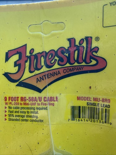 Firestik 9 Ft RG-58A/U Cable with PL-259 to Mini-UHF to Fire-Ring - Bild 2 von 2